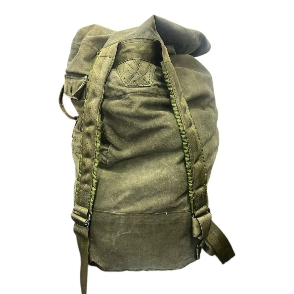 🎒 Vintage Military-Style‎ Canvas Rucksack Backpack | Olive Drab